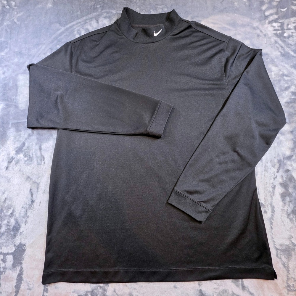Nike Golf Tour Performance Dri-FIT Mock Neck Shirt Mens XL Black 381235-010